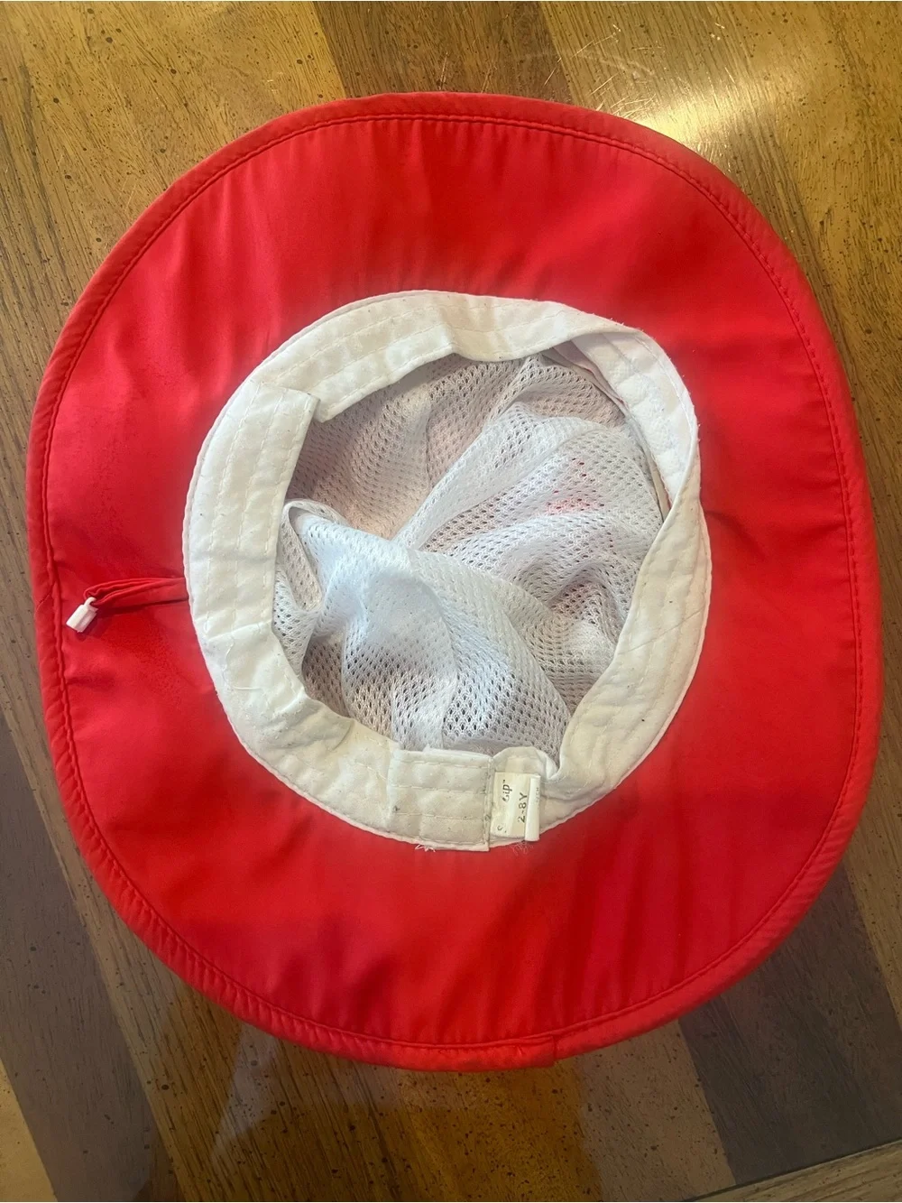 Kids Sun Hat in Bright Red with White Mesh Accent